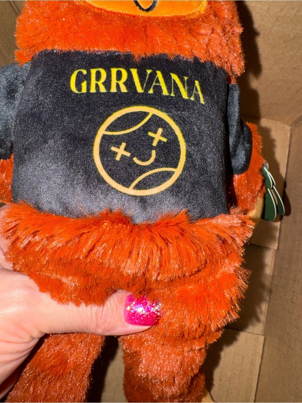 Bark Box big foot plus dog toy in Grrrvana “Nirvana” tee L dog size NEW W/ tags